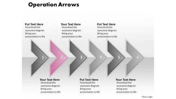 Ppt Operation Of 6 Concepts Through Shapes Arrows PowerPoint Templates