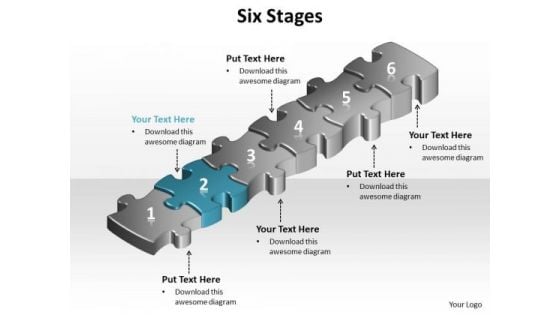 Ppt Orange And Blue PowerPoint Template Puzzle Step Templates