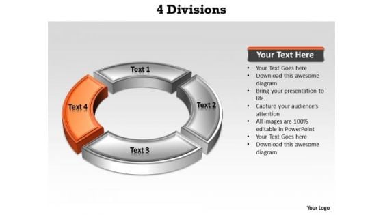 Ppt Orange Division Illustrating Four Issue PowerPoint Templates