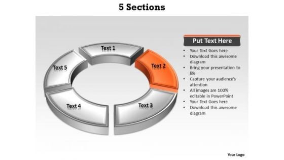 Ppt Orange Section Highlighted In PowerPoint Presentation Circular Manner Templates