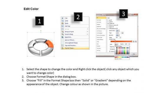Ppt Orange Section Highlighted In PowerPoint Presentation Circular Manner Templates