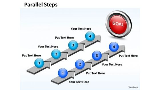 Ppt Parallel Steps Working With Slide Numbers For Plan Of Action Business PowerPoint Templates