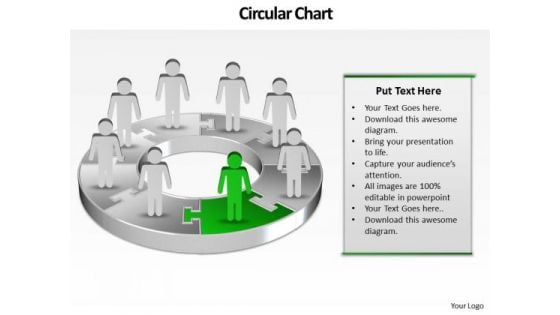 Ppt Pie Family Tree Chart PowerPoint 2003 Person Standing Green Piece Templates