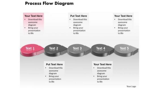 Ppt Pink Circle Arrow Process Flow Network Diagram PowerPoint Template Templates