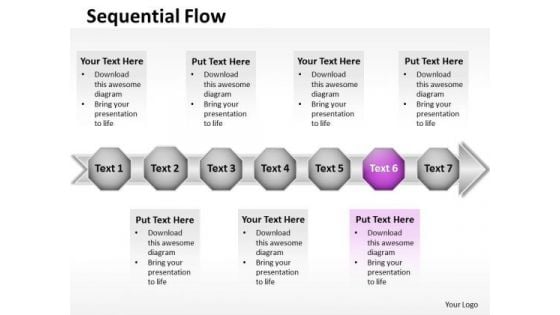 Ppt Pink Stage Business Data Flow Free Fishbone Diagram PowerPoint Template Templates