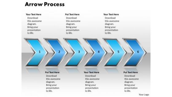 Ppt Pointing Curved Arrow Forging Process PowerPoint Slides 6 State Diagram Templates