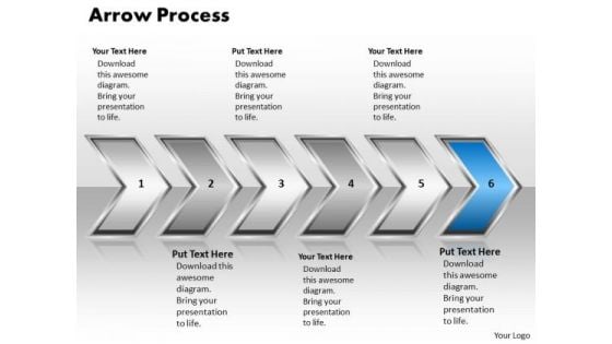 Ppt Pointing Even Arrow Forging Process PowerPoint Slides 6 Stage Templates