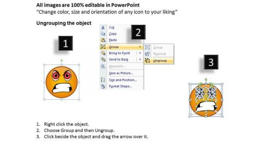 Ppt PowerPoint Design Download Of An Emoticon Showing Angry Face Templates