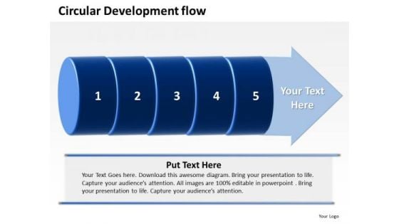 Ppt PowerPoint Presentation Circular Flow Of 5 Steps Involved Development Templates