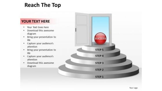 Ppt PowerPoint Slide Numbers To Reach The Top Editable Buisness Templates