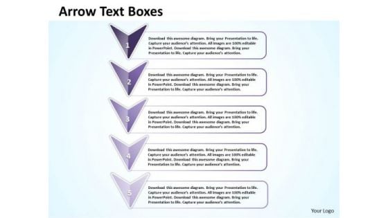 Ppt Purple Arrows Displaying Text Boxes PowerPoint Template Templates