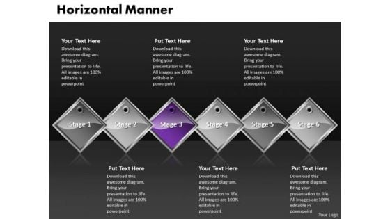 Ppt Purple Diamond Horizontal Manner 6 Practice The PowerPoint Macro Steps Templates