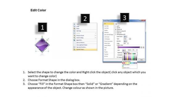 Ppt Purple Diamond Staright Process 6 PowerPoint Slide Numbers Templates