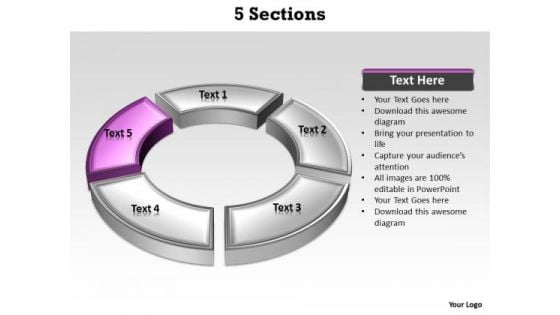 Ppt Purple Section Highlighted In PowerPoint Presentation Circular Manner Templates