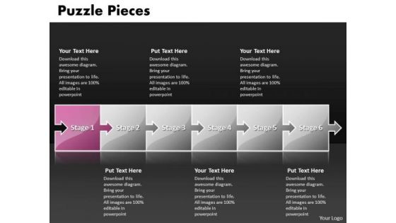 Ppt Puzzle Pieces Steps Working With Slide Numbers Of A Task PowerPoint Templates