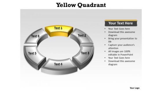 Ppt Quadrant 1 Yellow Circular Family Tree Chart PowerPoint 2003 Templates