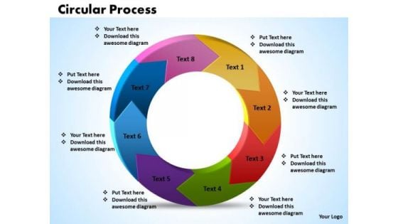 Ppt Recycle Process In Circular PowerPoint Menu Template Manner 8 Stages Templates