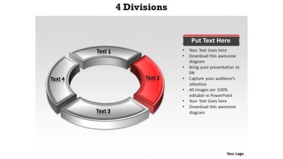 Ppt Red Division Illustrating Second Issue PowerPoint Templates
