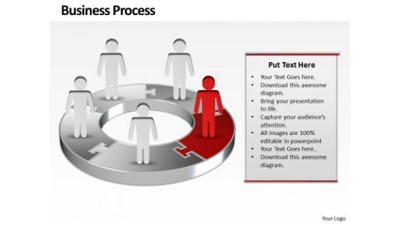 Ppt Red Men Standing On Business PowerPoint Theme Pie Chart Templates