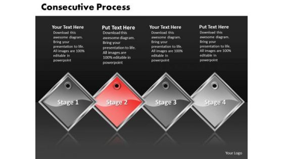 Ppt Red PowerPoint Theme Diamond Consecutive Course 4 Create Macro Templates