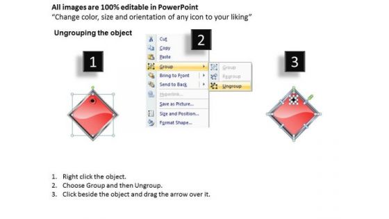 Ppt Red PowerPoint Theme Diamond Consecutive Course 4 Create Macro Templates