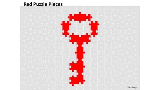 Ppt Red Puzzle Pieces In The Form Key Business Strategy PowerPoint Business Templates