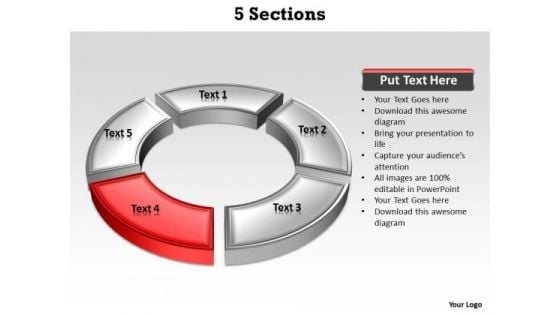 Ppt Red Section Highlighted In PowerPoint Presentation Circular Manner Templates