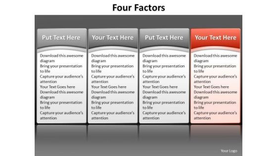 Ppt Red Table Listing Its Factors Components PowerPoint Templates