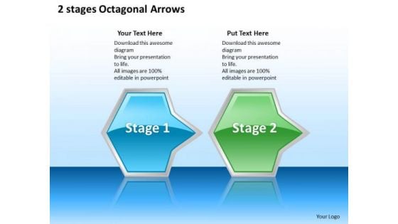 Ppt Regular Demonstration Of Octagonal 3d Arrows PowerPoint 2 Phase Diagram Templates