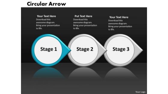 Ppt Regular Flow Of 3 Steps Working With Slide Numbers Circular Arrow PowerPoint Templates