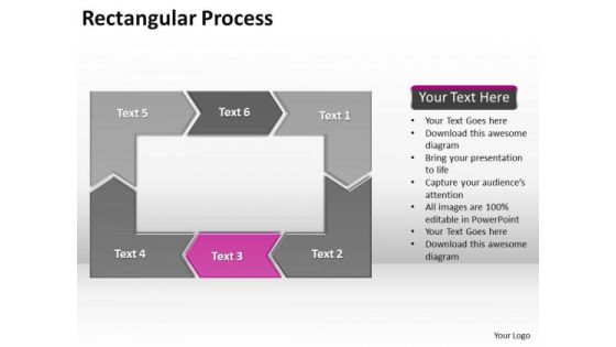 Ppt Reinforcing Pink Arrow Rectangular Process Diagram PowerPoint Templates