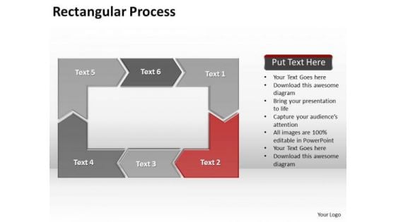 Ppt Reinforcing Red PowerPoint Templates Arrow Rectangular Process Diagram