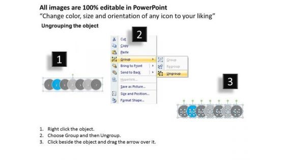 Ppt Related Seven Steps Arranged In Row PowerPoint Templates