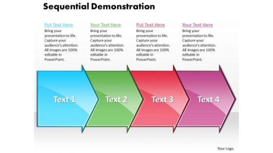 Ppt Sequential Demonstration By 4 Arrows PowerPoint Templates