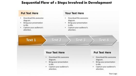 Ppt Sequential Progress Of 4 Steps Involved Development PowerPoint Templates