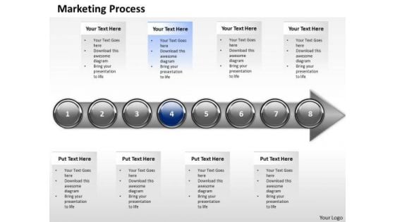 Ppt Sequential Representation Of Marketing Process Using 8 Stages 4 PowerPoint Templates