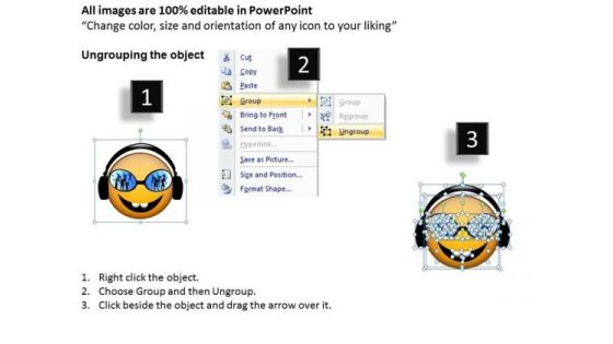 Ppt Singing Smiley Emoticon With Mike PowerPoint Templates