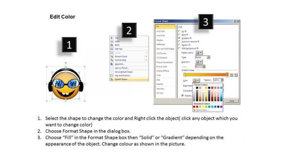 Ppt Singing Smiley Emoticon With Mike PowerPoint Templates