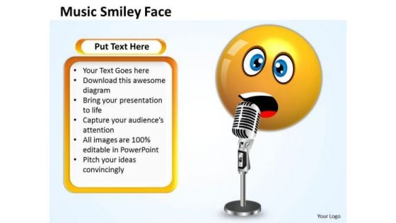 Ppt Singing Smiley Emoticon With Mike Project Management PowerPoint Templates