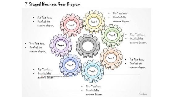 Ppt Slide 1814 Business Diagram 7 Staged Gear PowerPoint Template Sales Plan