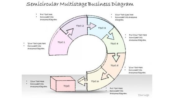 Ppt Slide 1814 Business Diagram Semicircular Multistage PowerPoint Template Consulting Firms