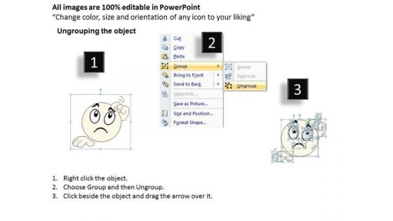 Ppt Slide 1814 Business Diagram Thinking Emoticon Smiley PowerPoint Template Diagrams