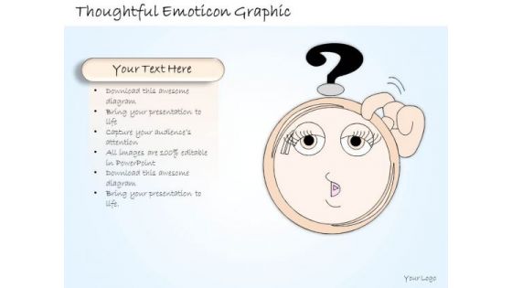 Ppt Slide 1814 Business Diagram Thoughtful Emoticon Graphic PowerPoint Template Diagrams