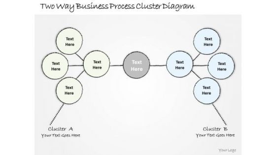 Ppt Slide 1814 Business Diagram Two Way Process Cluster PowerPoint Template Plan