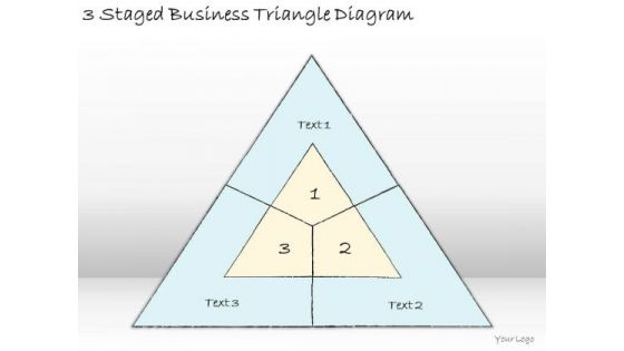 Ppt Slide 3 Staged Business Triangle Diagram Plan