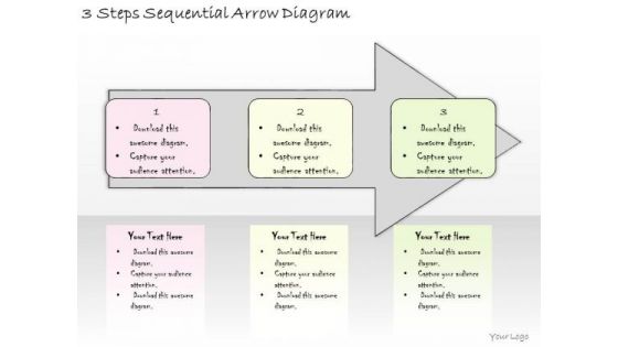 Ppt Slide 3 Steps Sequential Arrow Diagram Business Plan