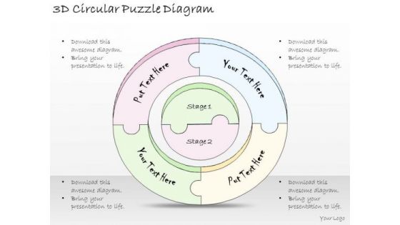 Ppt Slide 3d Circular Puzzle Diagram Strategic Planning
