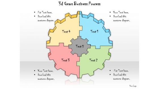 Ppt Slide 3d Gears Business Process Plan