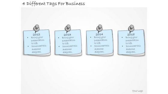 Ppt Slide 4 Different Tags For Business Plan