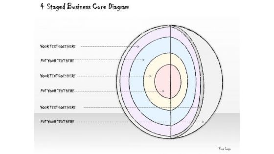 Ppt Slide 4 Staged Business Core Diagram Plan